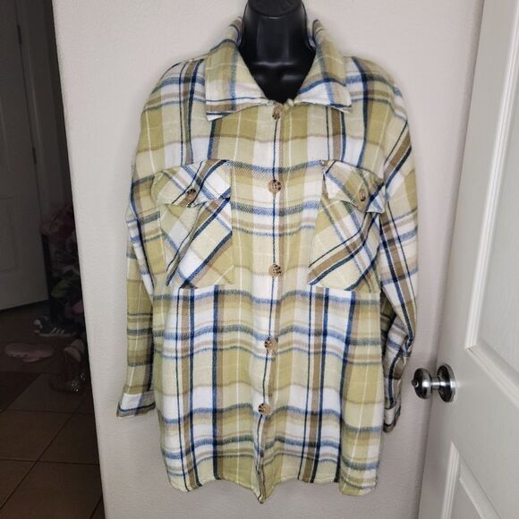 Arizona Plaid Super Soft button up jacket shacket Size XL - Picture 3 of 7